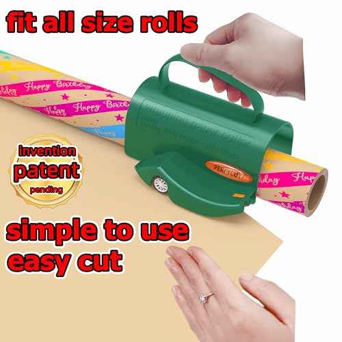 Wrapping Paper Roll Cutter Tool with 3 pcs Replaceable Blade Kit Gift Wrapping Paper Cutter for Christmas and Birthday Wrapping Paper Gift Wrap Cutter Holder Tube Slicing Trimming.