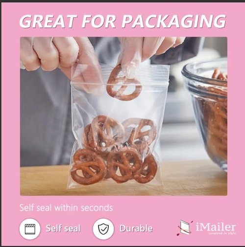iMailer Clear Zip Bags - 200 Pcs 10" x 13" Reclosable Plastic Poly Bags for Prints, Photos, and Clothing