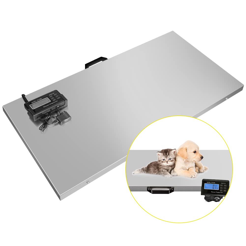 Skiennix Digital Livestock Scale - 1100Lbs Capacity | Stainless Steel Platform for Large Pets & Livestock