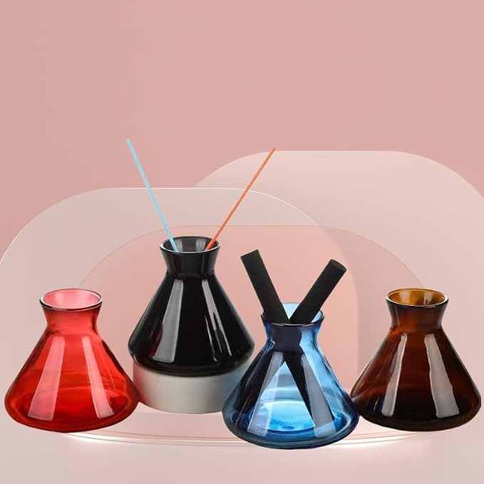 200ml Clear Glass Reed Diffuser Bottles,Empty Refillable Diffuser Bottle for Essential Oils,Aromatherapy Container for DIY Replacement Diffuser,Reed Sticks,Crafts Decor