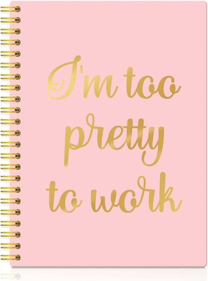 XQLZY Perfection Pink Gold Spiral Notebook, Resignation Retirement Promotion Inspirational Gifts for Woman Coworker Boss Friend, Friendship Gifts Between Lady, Sympathy Present for Office