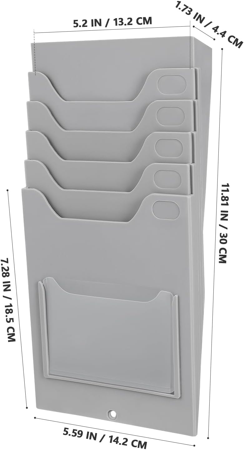 STOBOK Time Card Holder - Wall-Mount Card Rack with 5 Slots for Office Organization | Compatible with Time Machine