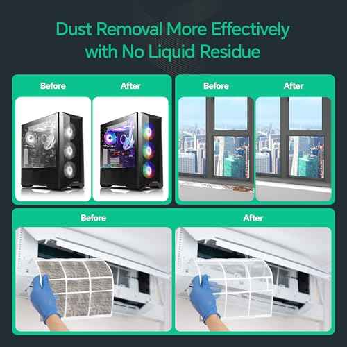 Oley Compressed Air Duster, 4 Speeds Cordless Electric Air Duster, 80.5mph & 100000RPM, No Canned Air Duster for Computers, Keyboard, Rechargeable Jet Dry Mini Blower for Deep Cleaning (Ink Black)