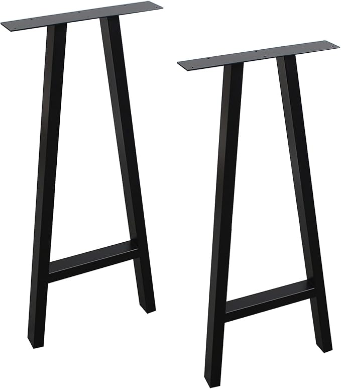 MBQQ Rustic Decor A Shape Table Legs, 35" Height, 15" Wide, Heavy Duty Metal, Dining & Desk, Industrial Modern, DIY Iron Bench Legs