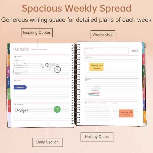 Yoment 2026 Planner Weekly and Monthly 8.5"x11" Large Hardcover Planner from Dec 2025 - Dec 2026 13 Months Calendar Academic Planners for Women Men Agenda Daily Weekly Yearly Planning with Tabs, Tree