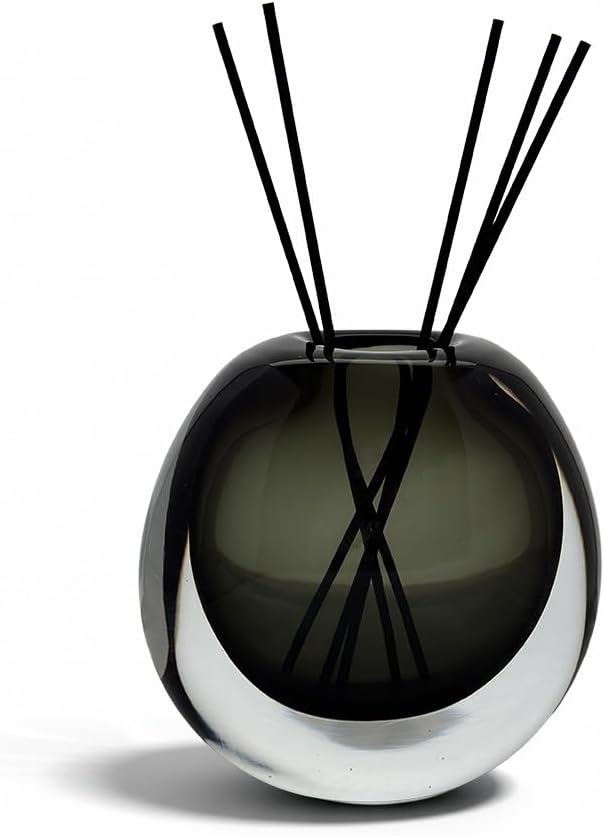 Smoke Glass Vase, DIY Empty Reed Diffuser Bottle for Essential Oils, 200mL, Aromatherapy, Modern Home Decor