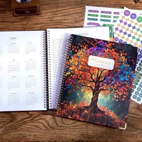 Yoment 2026 Planner Weekly and Monthly 8.5"x11" Large Hardcover Planner from Dec 2025 - Dec 2026 13 Months Calendar Academic Planners for Women Men Agenda Daily Weekly Yearly Planning with Tabs, Tree