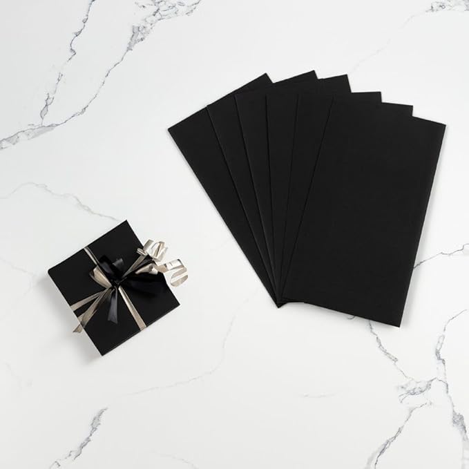 JAM Paper Gift Wrap - Matte Wrapping Paper Sheets - 30" x 20" Per Sheet (25 Sq Ft Total) - Matte Black - 6 Sheets/Pack