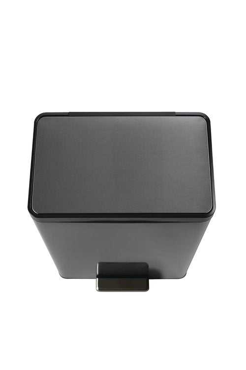 Rubbermaid Elite Stainless Steel Step-On Trash Can - 12 Gallon Charcoal Wastebasket for Home & Office