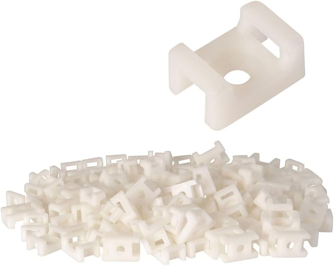 GTSE 18,000 Full Carton Of White/Clear Screw Mounts, Zip Ties Up To 0.2" Wide, Saddle Type Zip Tie Anchors