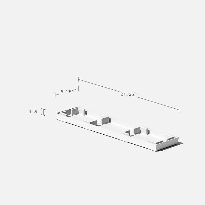 Veradek Midori Long Trough Planter (White, 31 inch - 2 Pack with 2 Saucer Trays)