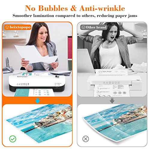 Laminator Machine, 9 Inch Thermal Laminater, Beixtopopo A4/A5/A6 Personal Laminator Machine with Laminating Sheets, 6 in 1 Heating Laminate Machine for Home School Office, Silent
