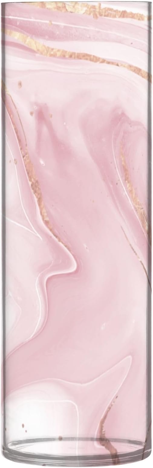 Vase Plastic Vase Elegant Cylinder Flower Vase Shatterproof Decorative Centerpiece for Home Table Office Weddings Events (11.8 x 3.9 in)