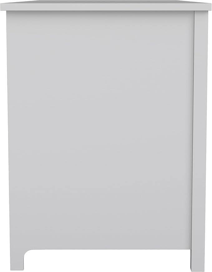 Martha Stewart Hutton Shaker Style Home Office Desk with Storage in Gray with Brushed Nickel Hardware