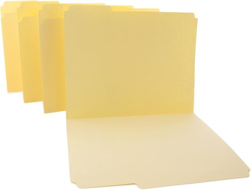 BAZIC Manila File Folders - 1/3-Cut Letter Size with Tabs for Easy Document Organization | 12-Pack