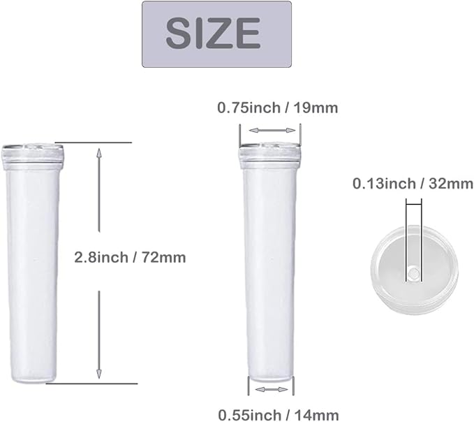 30 Pieces Floral Water Tubes 2.8 Inch Clear Plastic Flower Vials with Caps for Flower Arrangement Decoration
