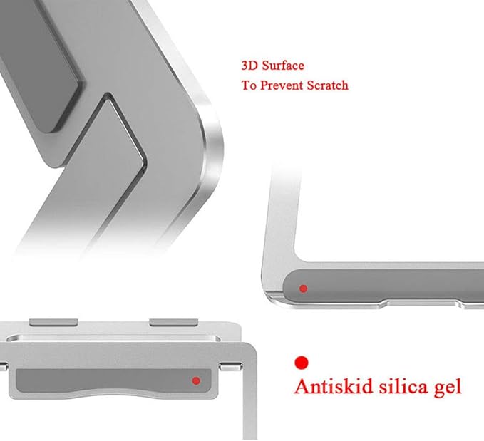 Soke-Six Laptop Stand,Aluminum Portable Foldable Laptop Support Stand Holder Desk Table Mobile Phone Stand for iPad MacBook Pro Air Notebook