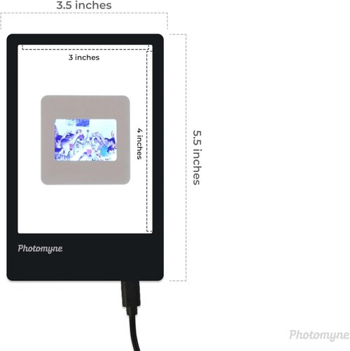 Photomyne A7 Mini Light Pad - Portable Ultra-Thin Backlight for Photo Slides & Film Scanning - Black