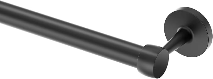 Gatco 5210MX Gibson Towel Bar, Matte Black, Wall-Mounted Bathroom Towel Bar, Retro Modern Decorative Hardware, Heavy Duty Metal with EZ Ancor Mounting