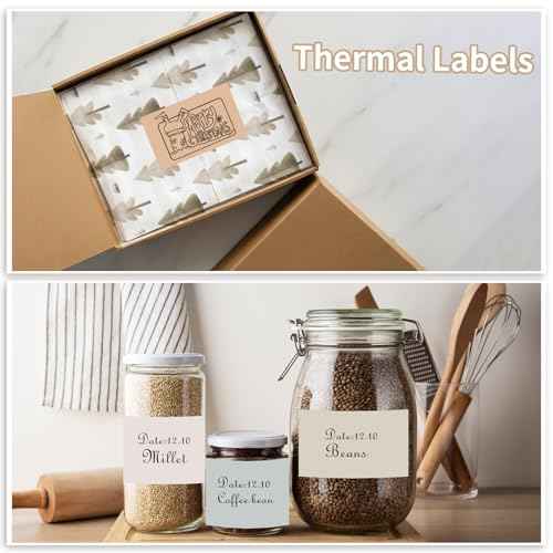 Starboling 3" x 2" Thermal Labels,Self-Adhesive Rectangle Thermal Printer Sticker,for Price,Barcode,Mailing,Name£¨Beige Gradient£©
