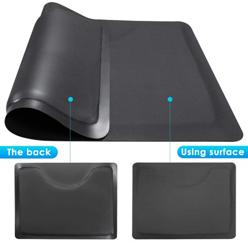 Salon Mat - Anti-Fatigue 3'x5' Black Square Floor Mat for Hair Stylists & Barbers | 1/2" Thick