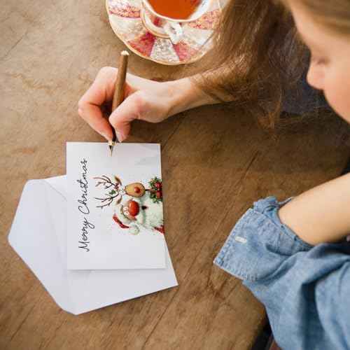 24 Fun Christmas Cards with Envelopes & Stickers, 6 Cute Designs Happy Holiday Cards Boxed Xmas Greeting Card, 4'' x 6'', Christmas Thoughtful Gift for Friends and Family - Blank Inside