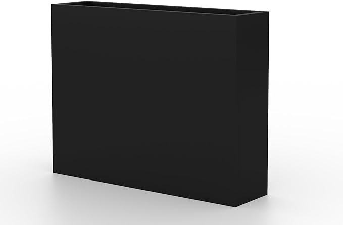 Casaphoriar Metal Planter Box 36"x9"x28", Rectangular Planter with Inner Shelf and Drainage Holes, Perfect for Outdoor Patio and Balcony Decor, Black