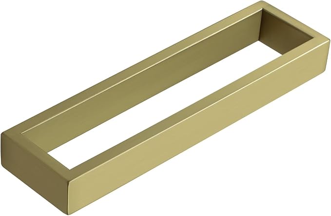 Sayayo Brushed Gold Towel Bar for Bathroom, 10 Inch Hand Towel Holder Wall Mount Square Towel Ring SUS304 Stainless Steel Towel Rack
