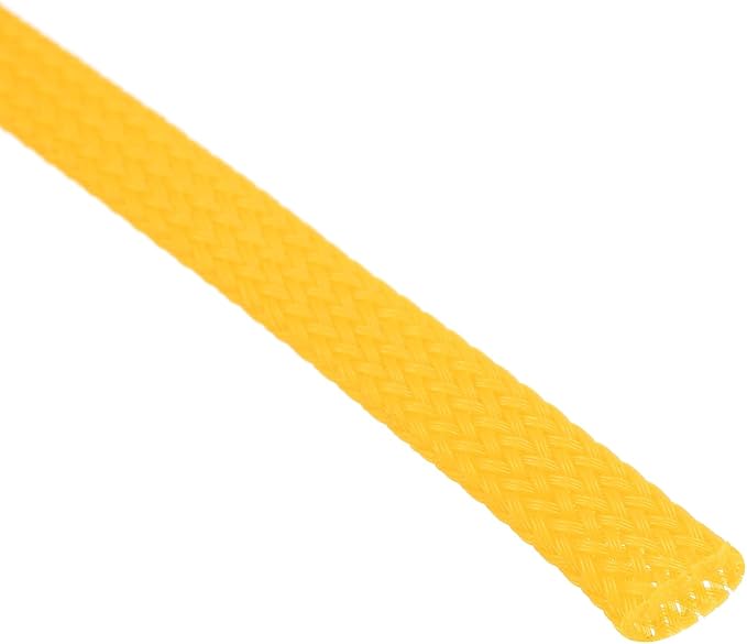 uxcell PET Expandable Sleeving 25ft 1/4" Yellow Cable Management Sleeve Cord Organizer for Wrap Protect Cable