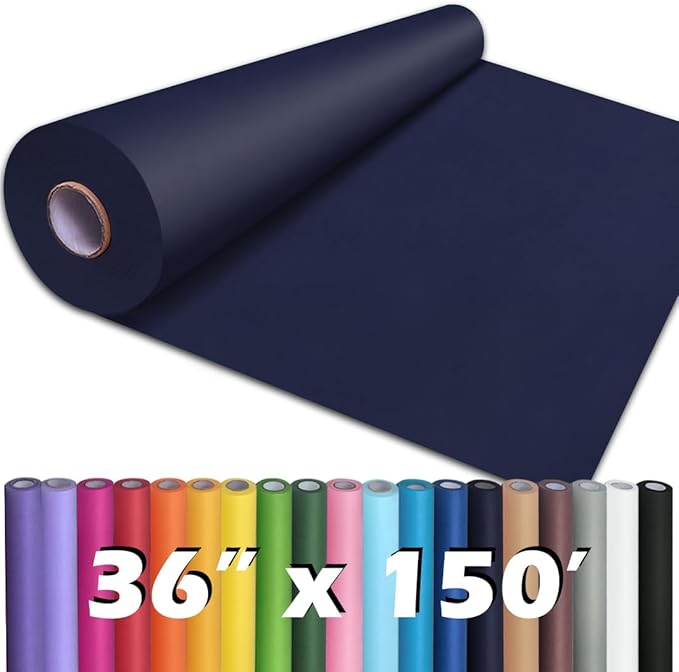 PerkHomy Navy Blue Kraft Paper Roll 36" x 1,800" (150') for Gift Wrapping Bouquet Flower Art Painting Craft Writing Packaging Shipping 80GSM 55LB (Navy Blue, 36" x 150')
