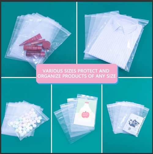 iMailer Clear Zip Bags - 200 Pcs 10" x 13" Reclosable Plastic Poly Bags for Prints, Photos, and Clothing