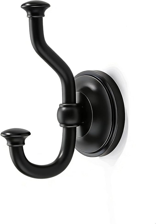 khtumeware 1 Pack 4-1/2 inch Zinc Alloy Vintage Wall Black Large Coat Hooks Suitable for Tile, Wood Board, Glass Walls, Bathroom, Entrance Hall, Kitchen, Multi-Functional Robe Hooks