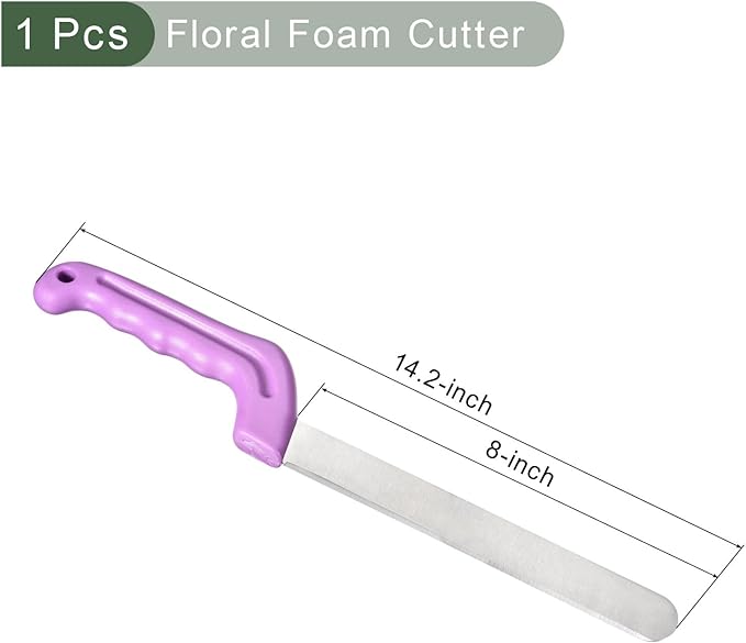 YOKIVE 1 Pcs Floral Foam Cutters, Iron Flowers Mud Bricks Handle Steel Cutters for Cut Flowers Blocks Cakes Fruit Florist (Dark Purple, 14.2 Inch)
