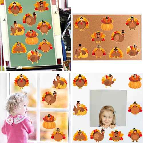 Ceiba Tree Thanksgiving Turkey Cutouts Turkey Bulletin Board Decorations Fall Cut-Outs Decor for Classroom Party Home