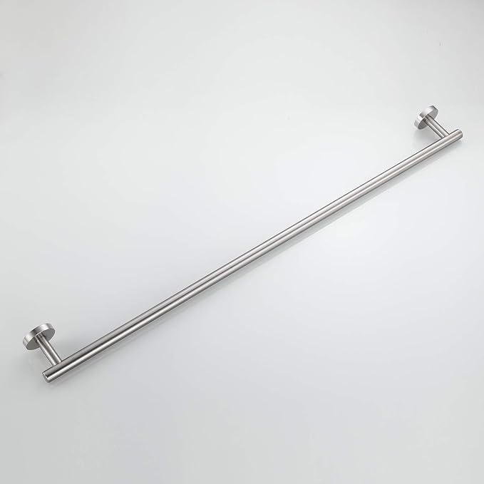 USHOWER Polished Chrome Towel Bar, 24-Inch Towel Racks for Bathroom Wall-Mounted, SUS304 Stainless Steel Towel Rod (Total Length 26-Inch)