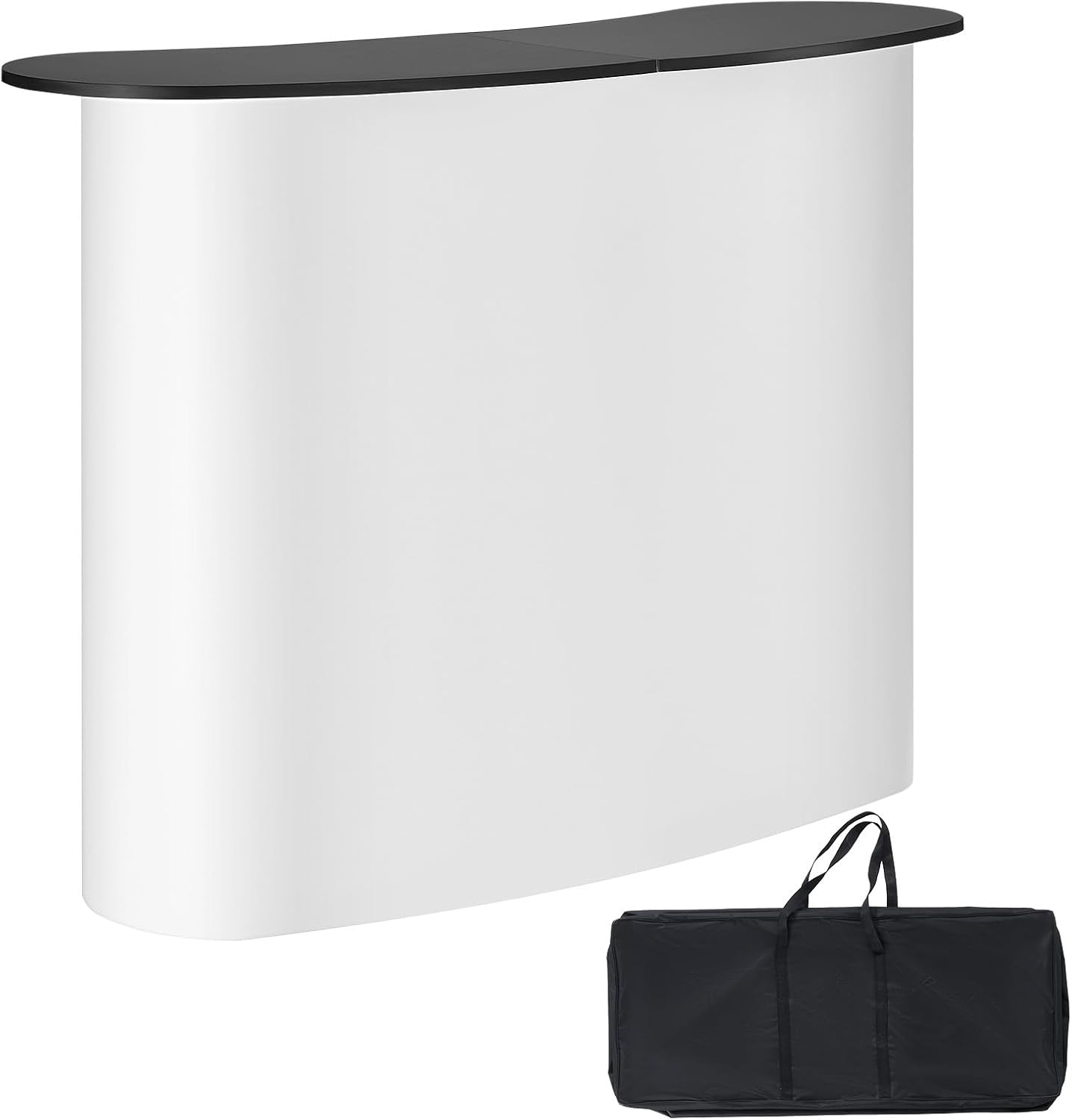 VEVOR Portable Tradeshow Podium Table - Foldable Exhibition Counter Stand | 51.18" x 18.31" x 37.4" with Storage Rack & Carrying Bag