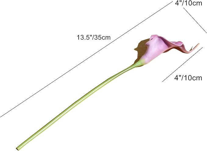 Mandy's PU Light Purple Calla Lily Artificial Flowers 20 Stems 13.5in Faux Realistic Centerpiece for Thanksgiving and Christmas Decorations DIY Bridal Bouquet Home Décor