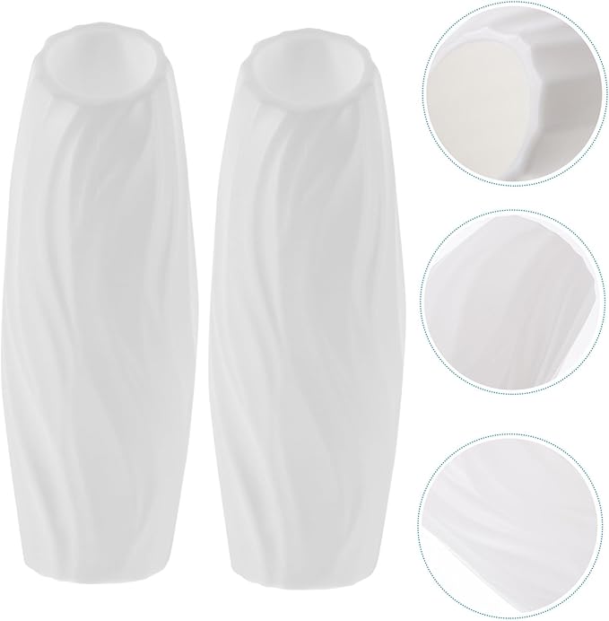 4pcs Geometric Plastic Desktop Vases Lightweight Unbreakable Flower Bud Containers for Tabletop Centerpiece Home Decor