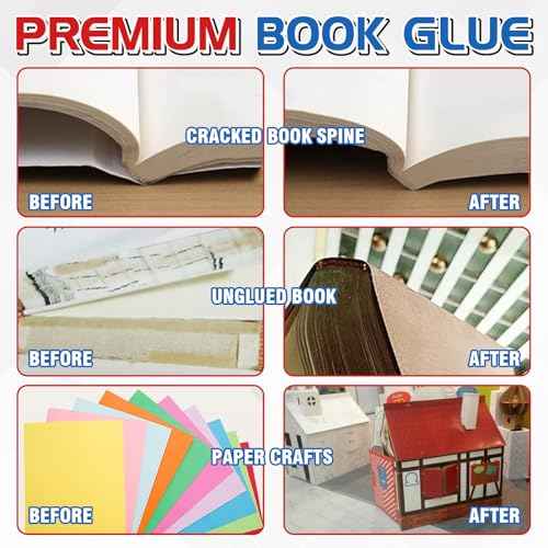 Book Glue, Clear Book Binding Glue, Multipurpose Adhesive for Book Repair and Binding, Envelopes, Paper Crafts, Postcards, DIY, Scrapbook, 110ml