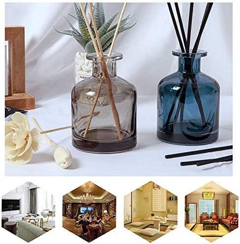 Empty Glass Diffuser Bottles Refillable Glass Container Jar 150ml / 5oz Fragrance Accessories DIY Replacement Diffuser Bottle for Essential Oils Reed Sticks Crafts Spa Home Decoration (Amber)
