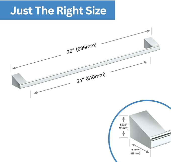Gatco 5650 A-Line Towel Bar, 24 Inch, Chrome