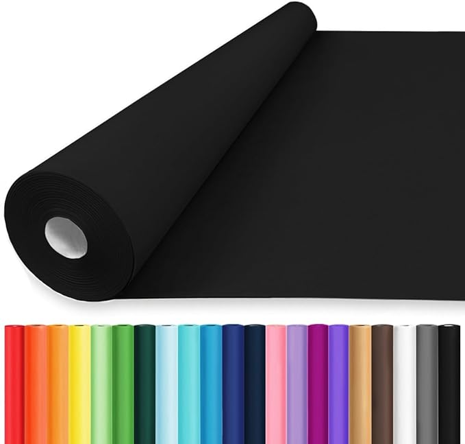 Vanhench 48" x 2400" (200') Black Wrapping Paper, Solid Color Kraft Craft Paper for Gift Wrap Bulletin Board Poster Construction, School Supplies for Kids, Classroom Must Have, Arts & Crafts Supplies