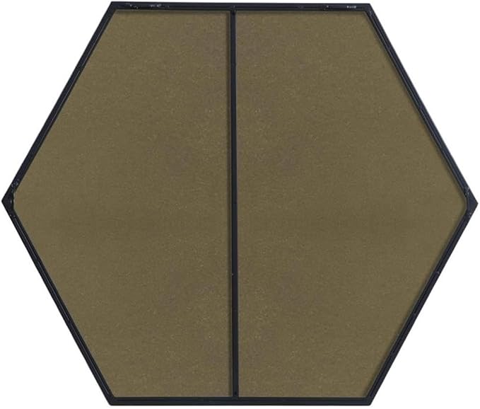 Elegant Decor Eternity 32" x 38" Hexagonal Metal Frame Mirror in Black
