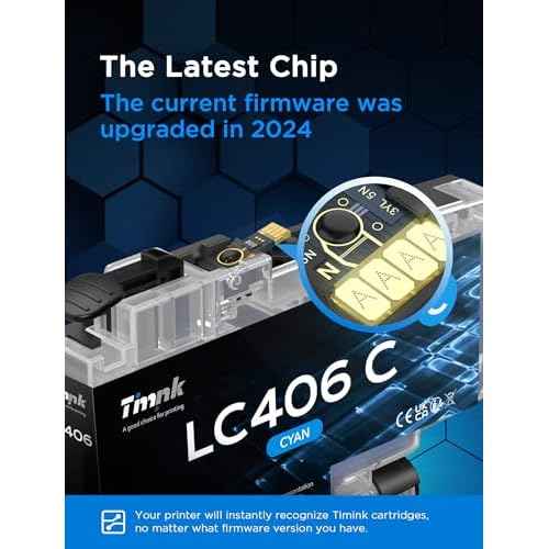 ¡¼4-Pack Larger Capacity¡½ LC406 Compatible Ink Cartridge Replacement for Brother LC406XL LC406 XL Ink Cartridges, Work for Brother MFC-J4335DW MFC-J5855DW MFC-J6555DW MFC-J4535DW Printer (BCMY-4 Pack)