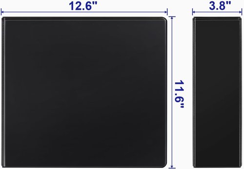 Comix 3-Inch Durable D-Ring Binder - Holds 725 Sheets of US Letter Size Paper | 2 Pack (Black)