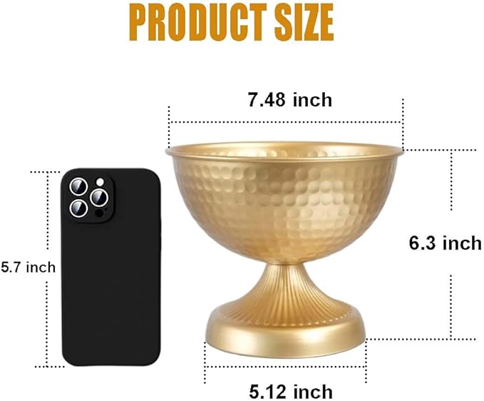 6.5 inch 20 pcs Brass Vase Bowl Gold Centerpieces for Tables Wedding Party Event Gold Accent Decorative Bowl Vintage Style