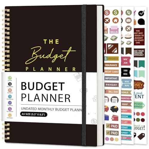 Budget Planner - Monthly Budget Book Undated with Expense & Bill Tracker - Undated 12 Month Financial Planner/Account Book calendar organizer to Take Control of Your Money