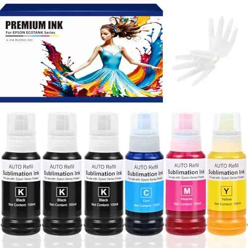 600ml Sublimation Ink for Ecotank ET-15000, Eoctank ET-2800, ET-2750, ET-4850, ET-2720, ET- 2400, Ecotank 2850, ET-3850, ET 2803, ET-2760, ET-2840, ET-3830, XP4100, Sublimation Heat Press Ink