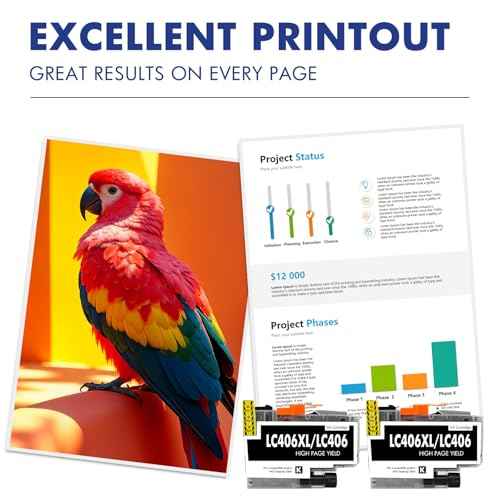 Cool Toner LC406XL LC406 Ink Cartridges for Brother Printer MFC-J4335DW MFC-J5855DW LC 406 XL for MFC-J6555DW MFC-J4535DW MFC-J6955DW MFC-J4345DW MFC-J5955DW HL-JF1(2 Pack, Black)