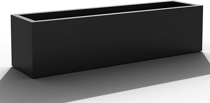 Casaphoriar Metal Planter Box 36"x9"x9", Rectangular Planter and Drainage Holes, Perfect for Outdoor Patio and Balcony Decor, Black